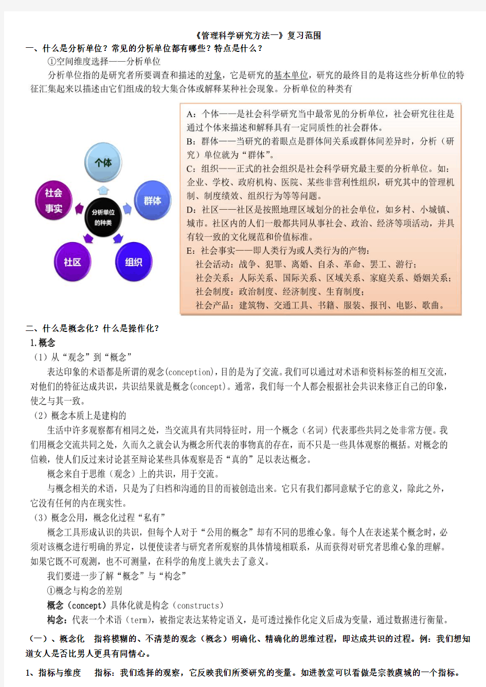 管理科学研究方法一复习材料 大概答案1