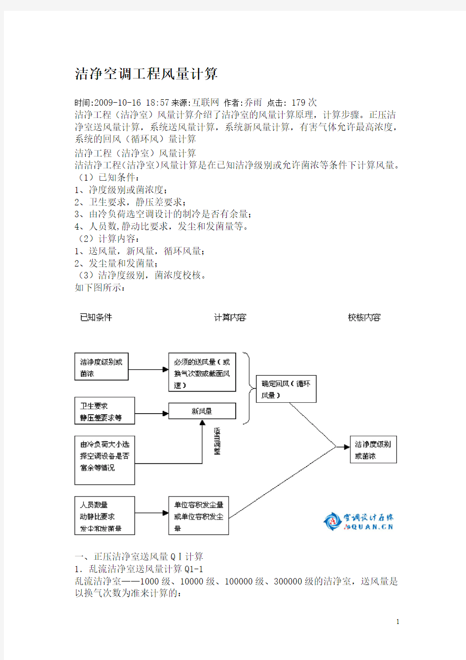 洁净空调风量计算2