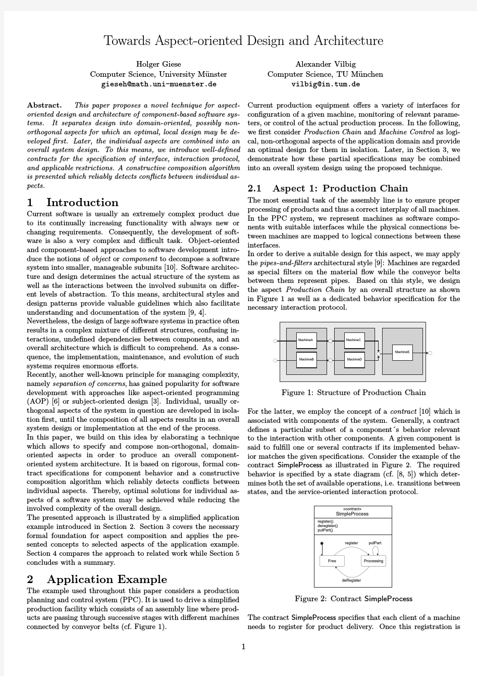 Vilbig Towards Aspect-oriented Design and Architecture