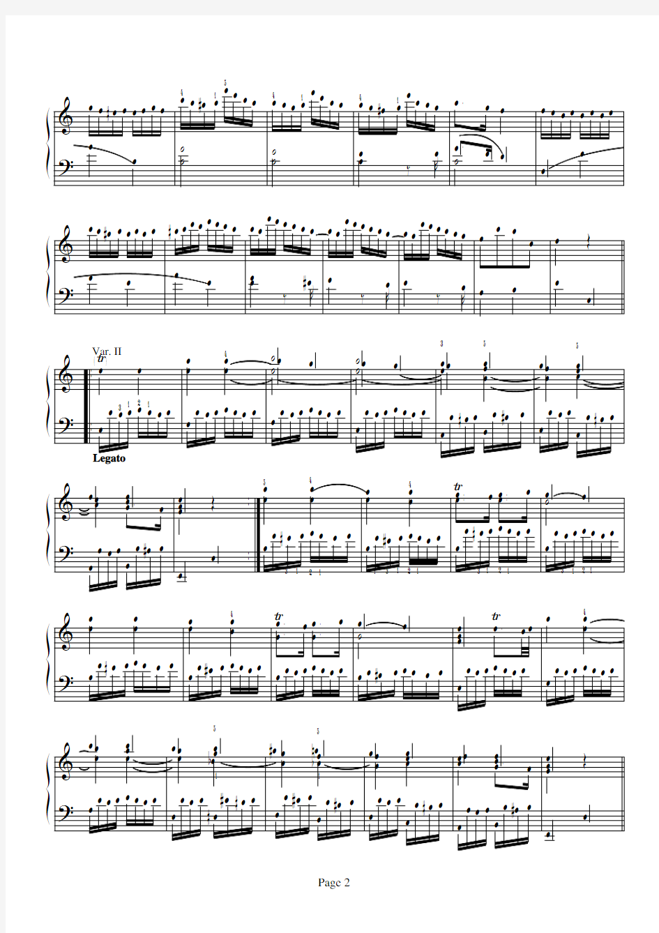 钢琴谱—小星星变奏曲(莫扎特)