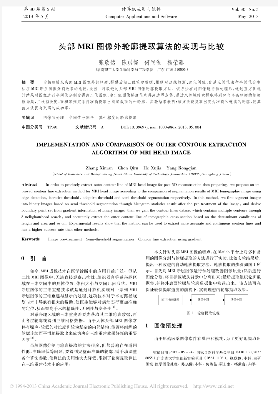 头部MRI图像外轮廓提取算法的实现与比较_张欣然