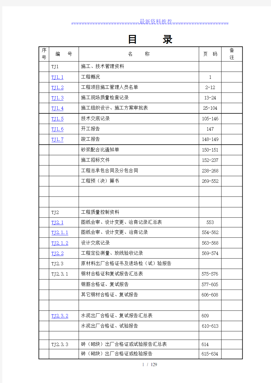 江苏省施工资料表格