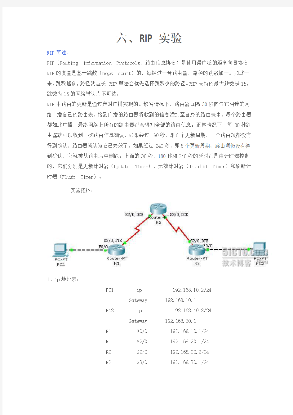 六、RIP实验