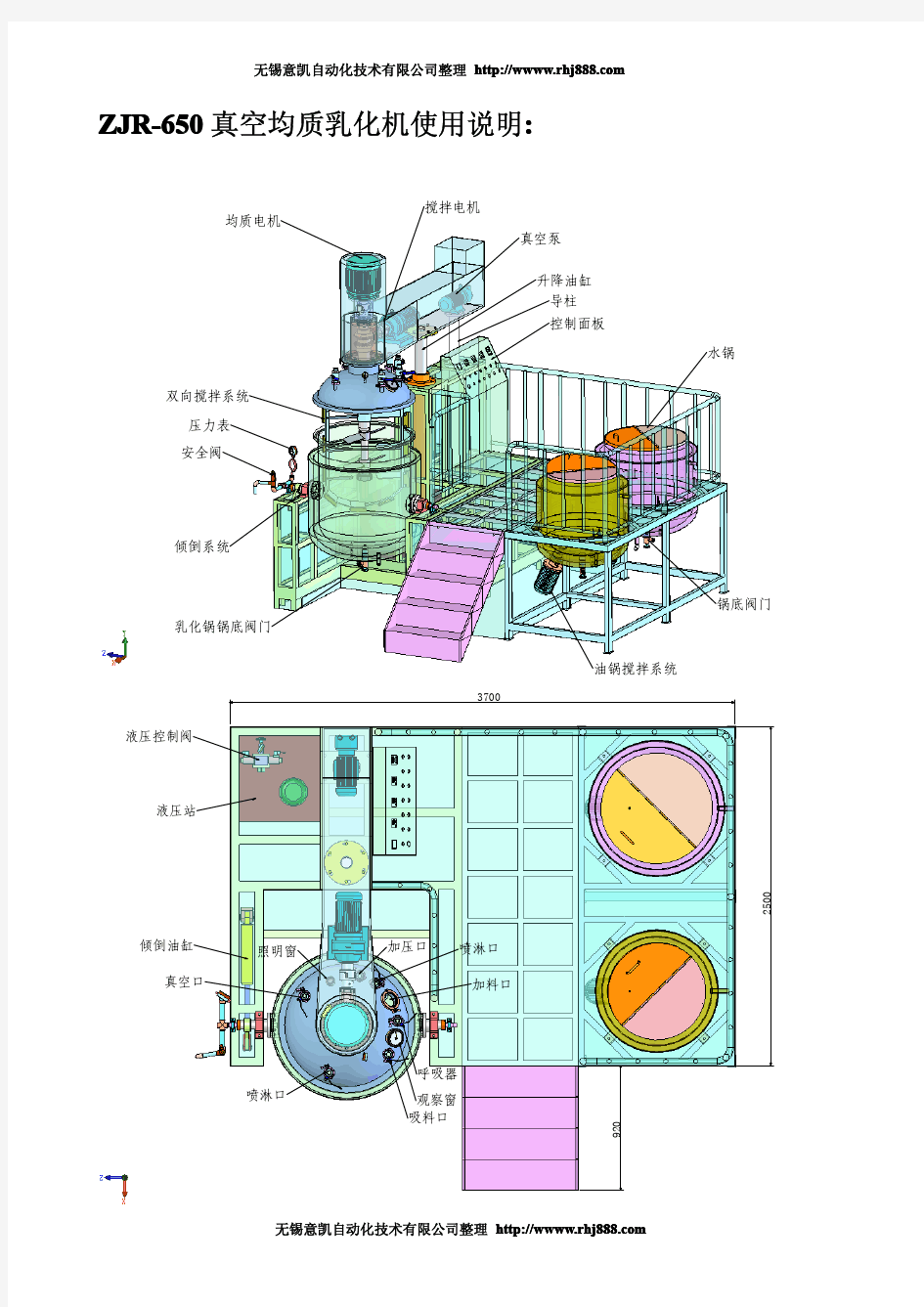 ZJR-650L真空乳化机使用说明书