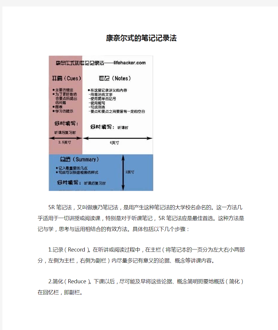 康奈尔式的笔记记录法