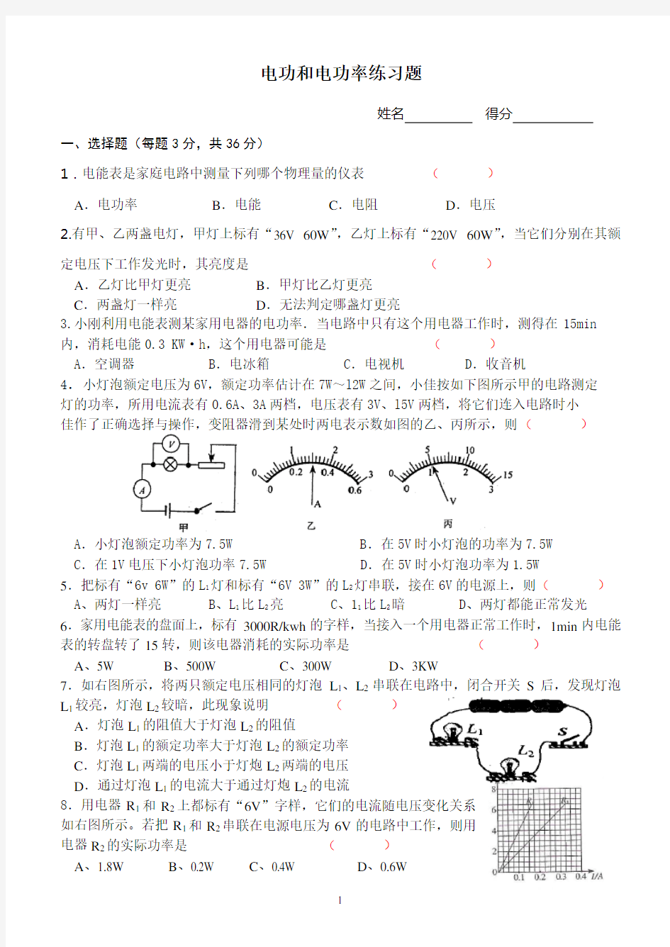 电功率测试