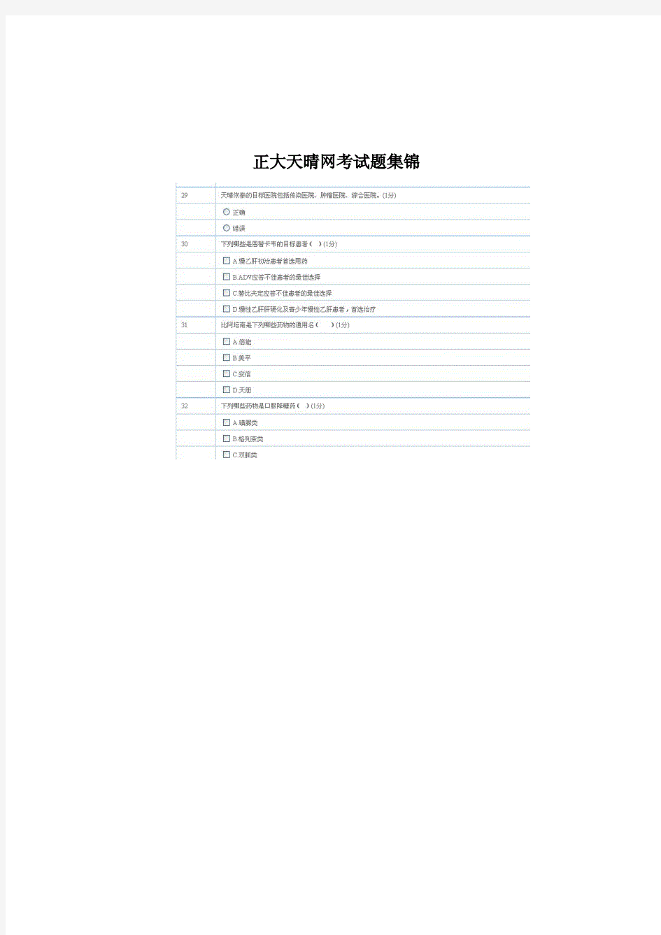  正大天晴网考练习题集锦完整版.pdf