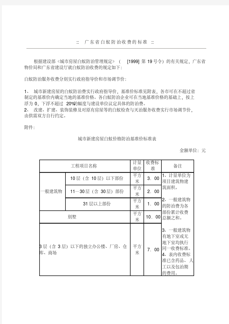 最新广东省白蚁防治收费的标准.pdf