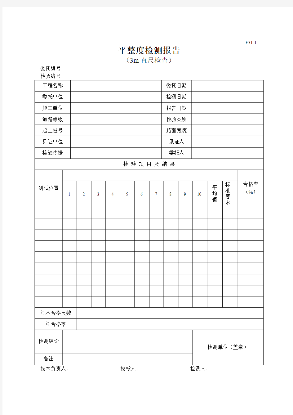 平整度检测报告