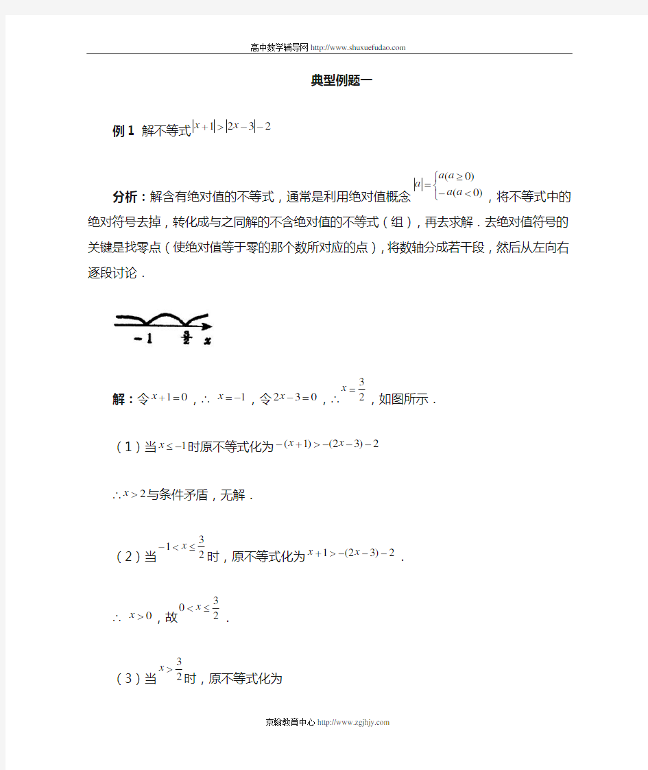 绝对值不等式例题解析