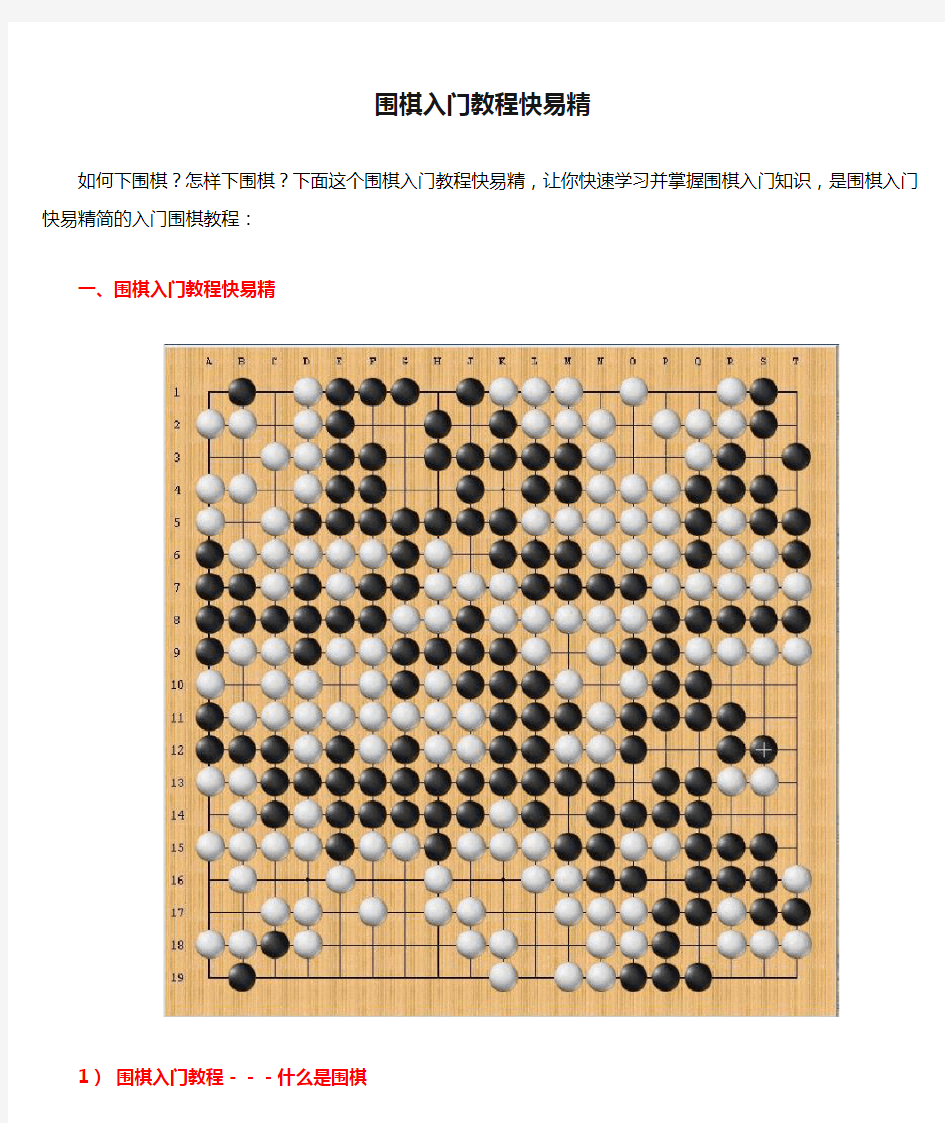 围棋入门教程快易精