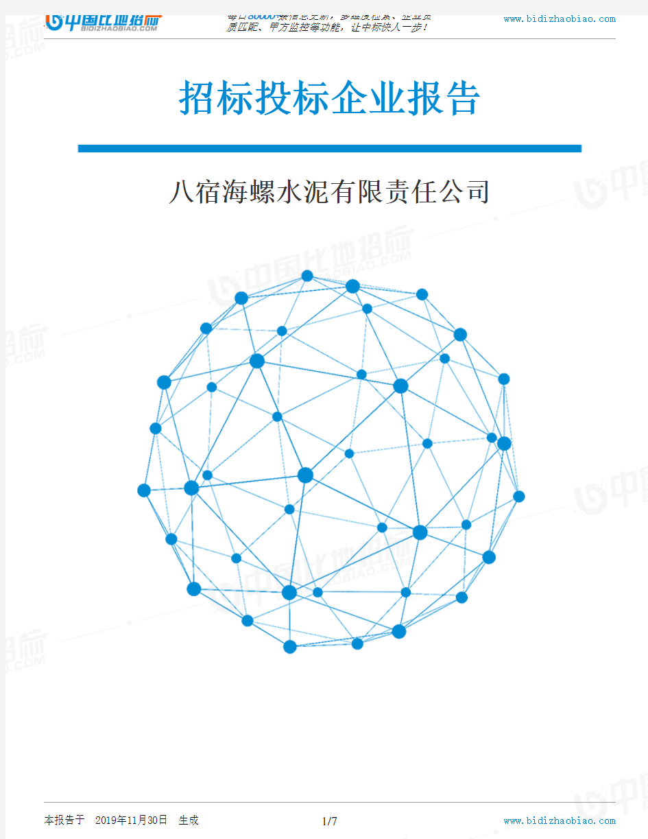 八宿海螺水泥有限责任公司-招投标数据分析报告