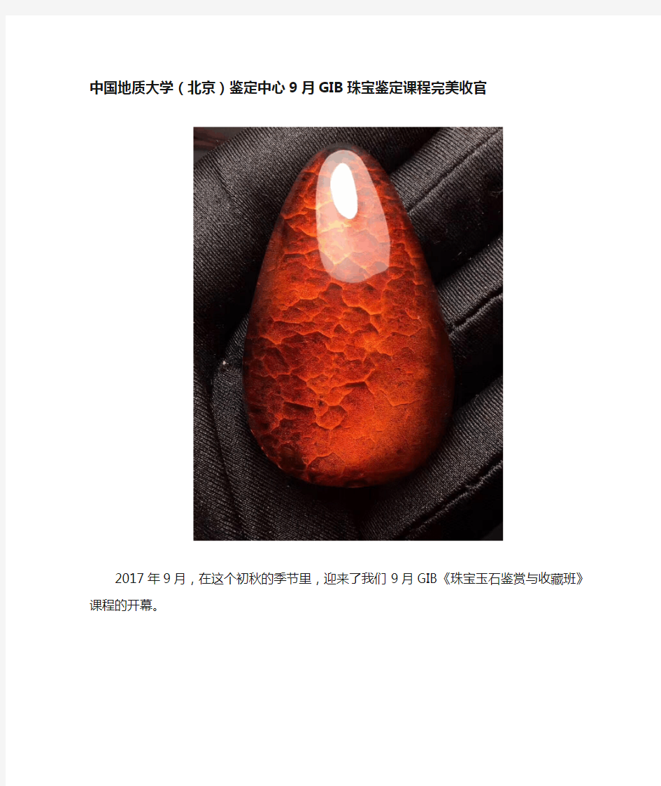 中国地质大学(北京)鉴定中心9月GIB珠宝鉴定课程完美收官