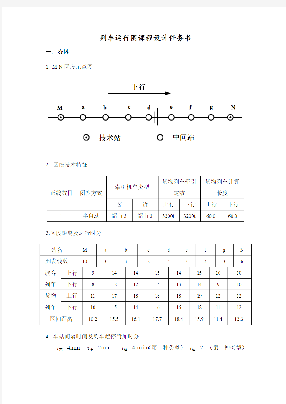 西南交通大学铁路行车组织课程列车运行图课程设计范文