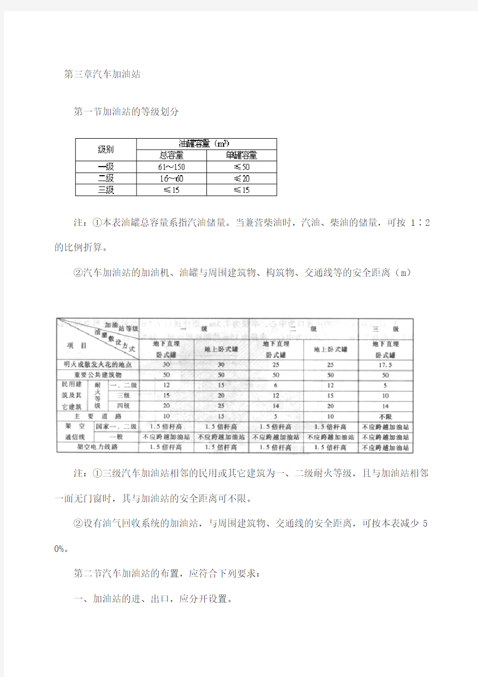 加油站设计防火规范