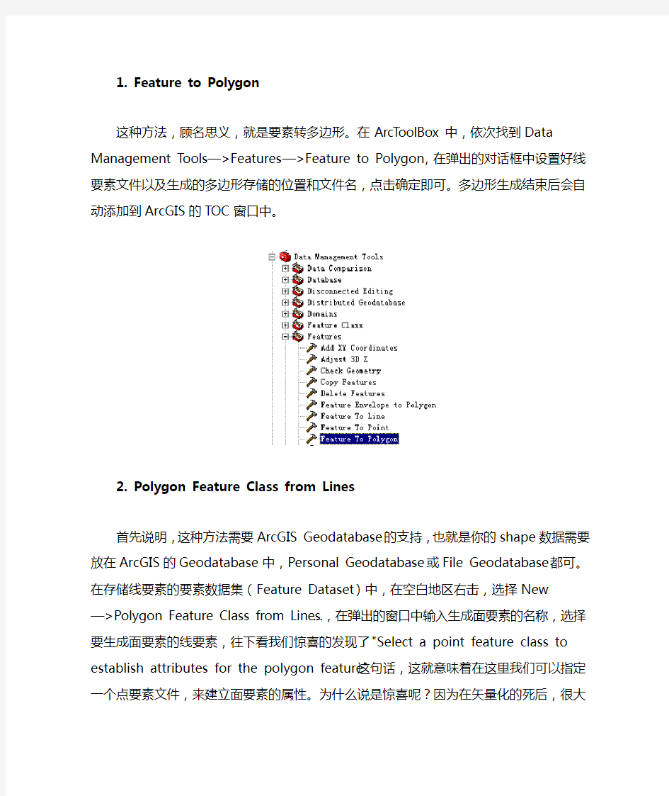 arcgis线转面的方法