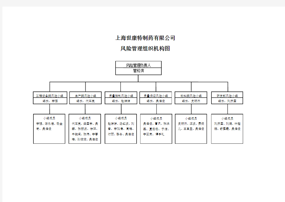 风险管理组织机构图