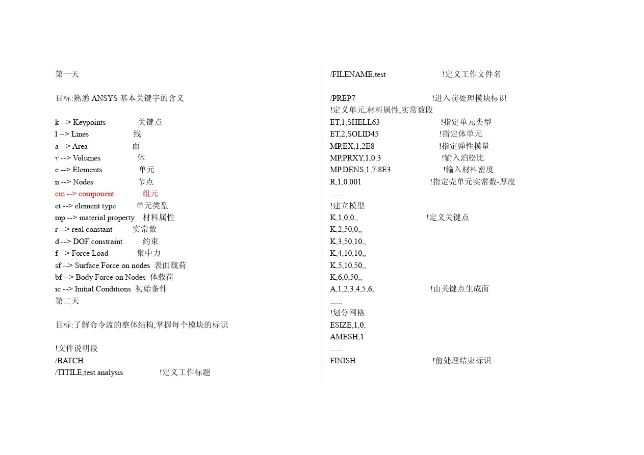 ANSYS APDL命令流学习参数化建模