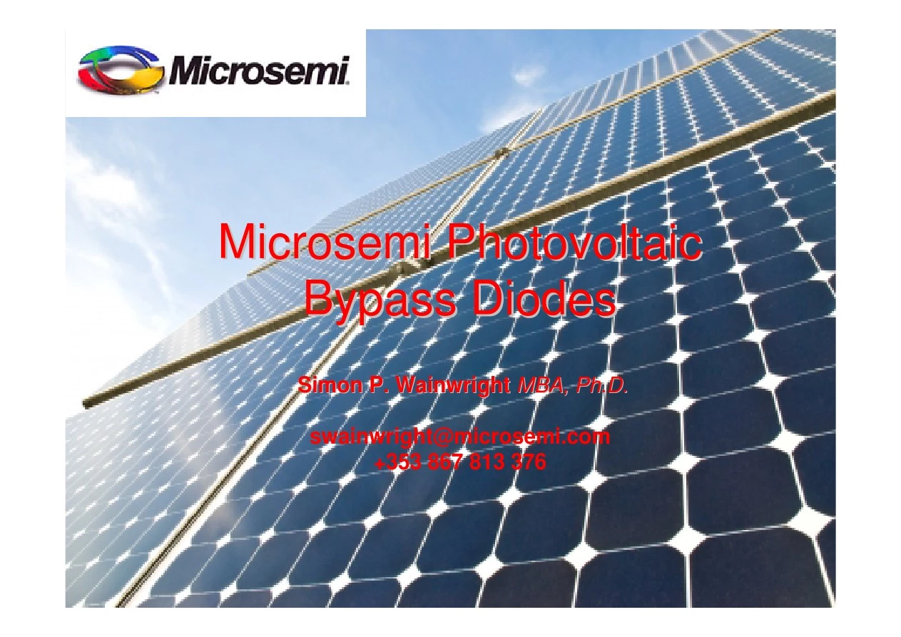 Microsemi器件太阳能电池板中的应用