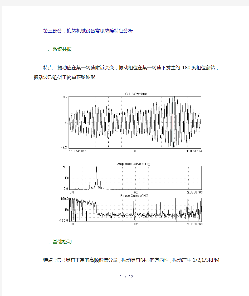 旋转机械设备常见故障特征分析