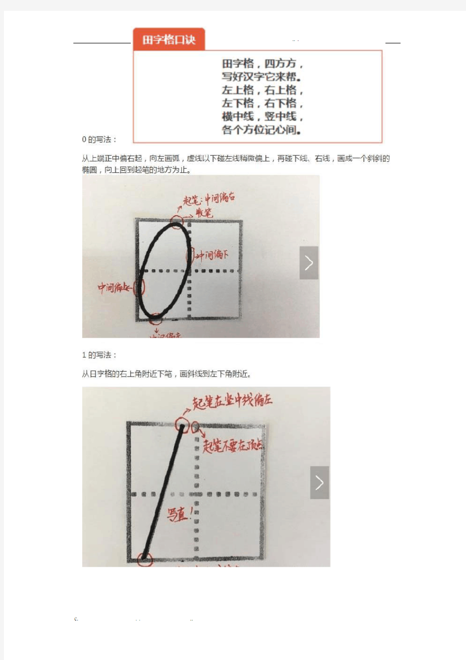 数字书写规范笔顺幼儿小学学写数字