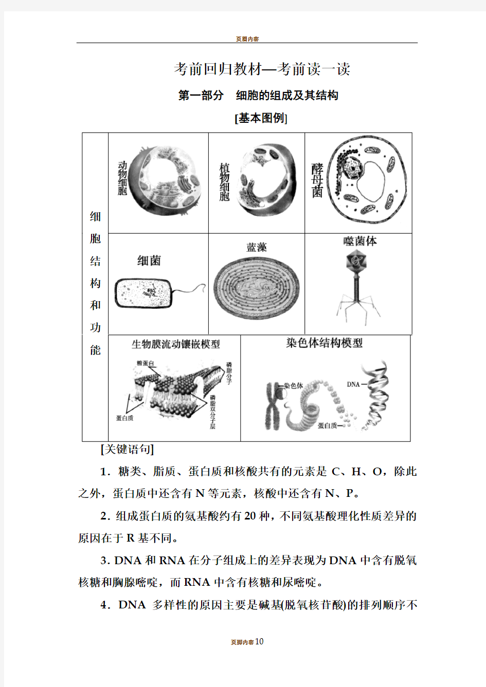  细胞的组成及其结构