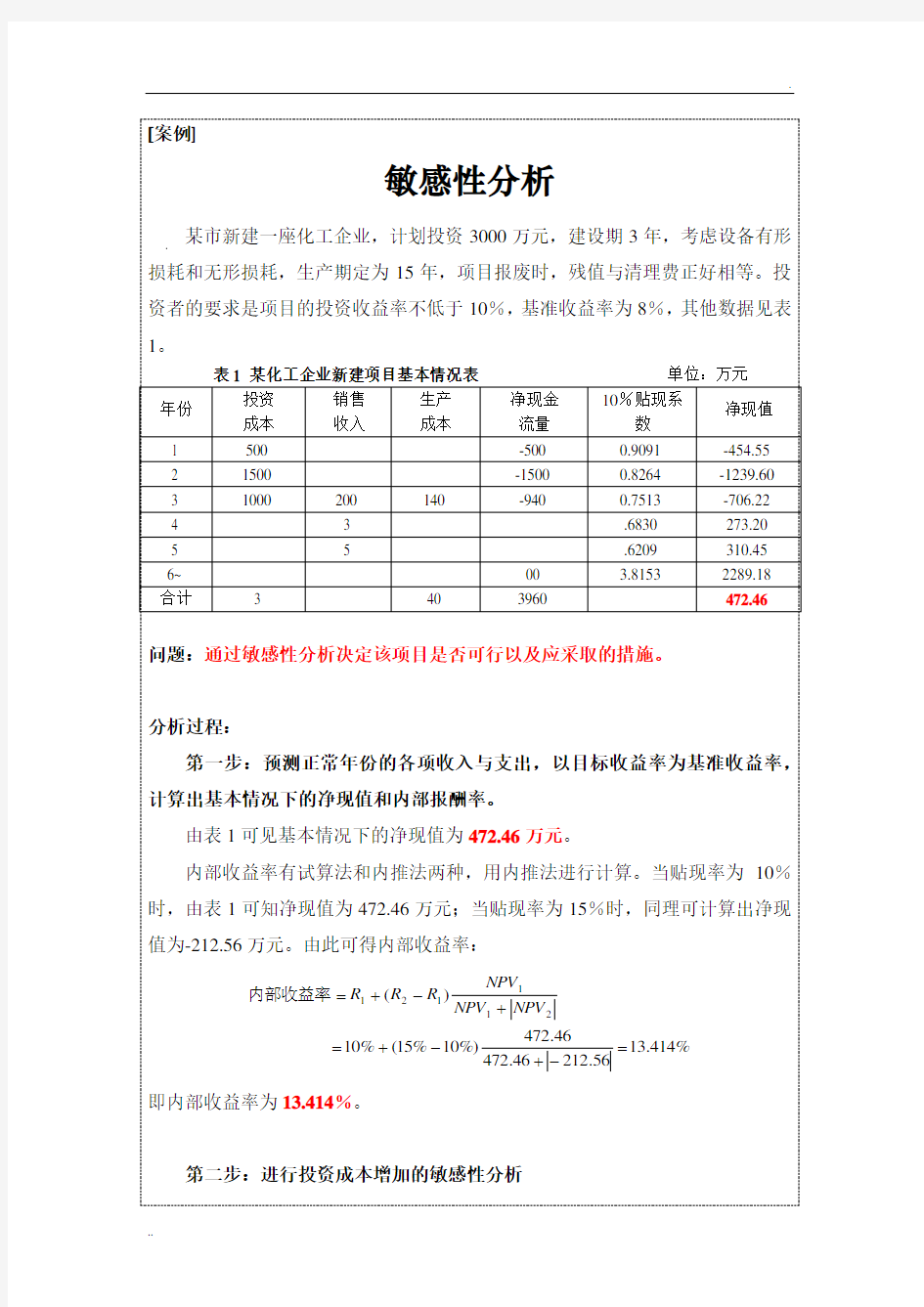 案例-敏感性分析