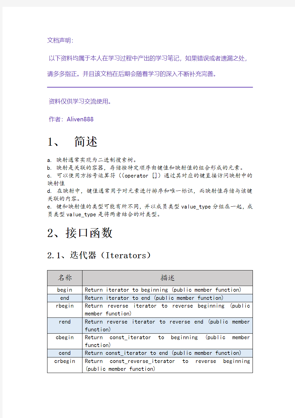 标准模板库(STL)之 map 用法【初级】