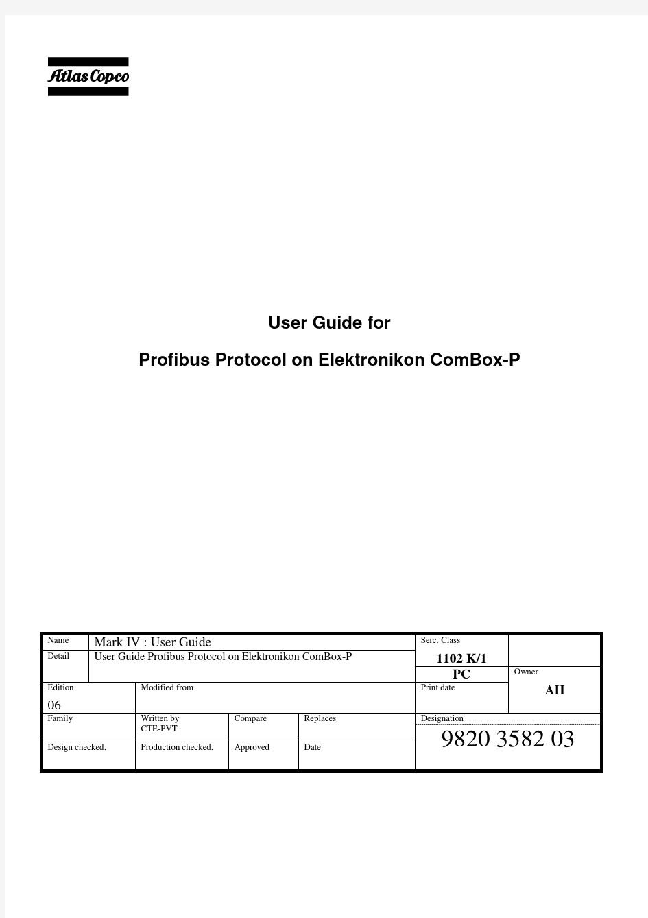 ATALS压缩机(COMBOX-P)与PROFIBUS DP通信手册