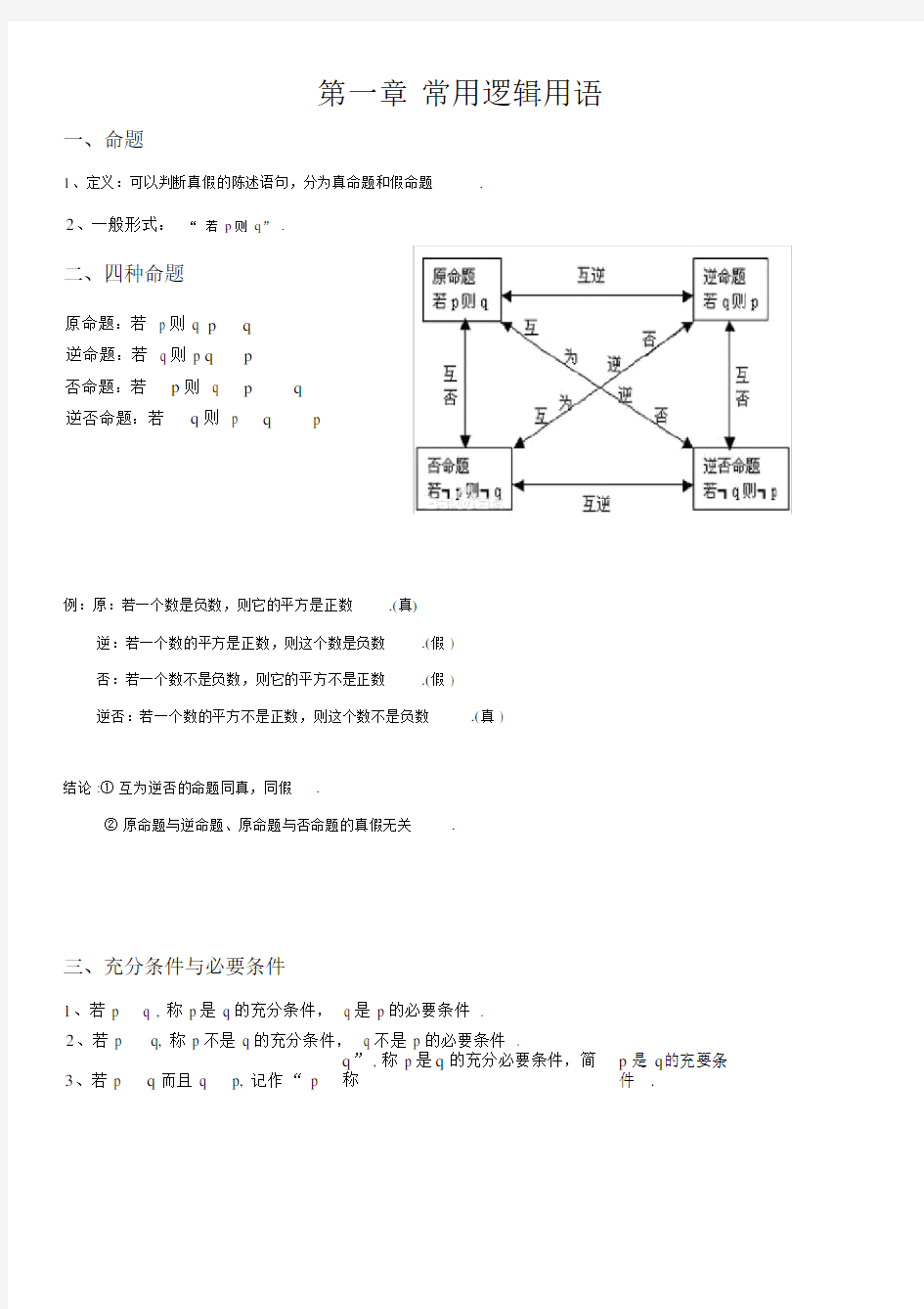 (完整word版)高中数学选修1-1《常用逻辑用语》知识点讲义.docx
