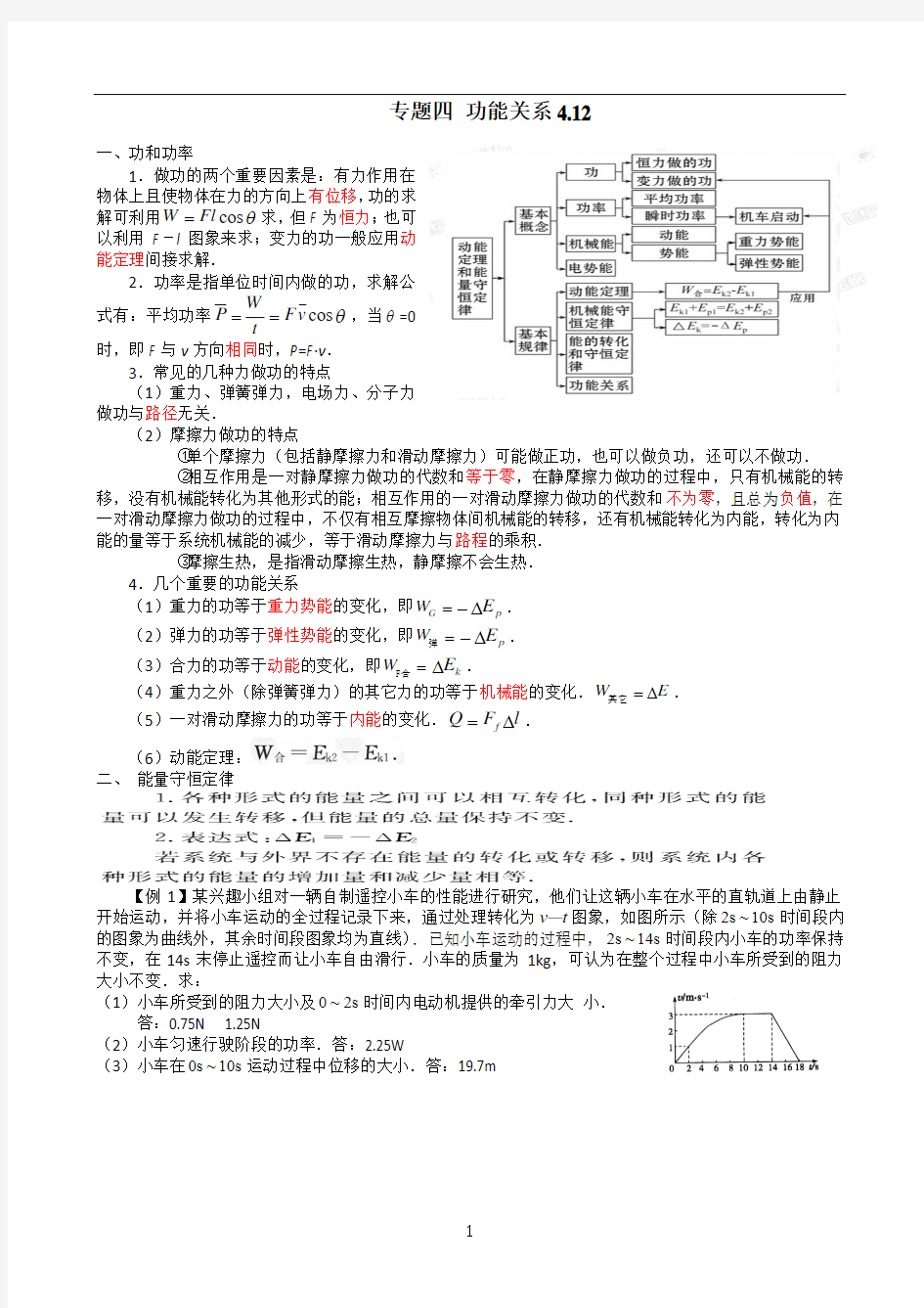 2015届高三物理二轮专题复习：_功能关系(新人教版)