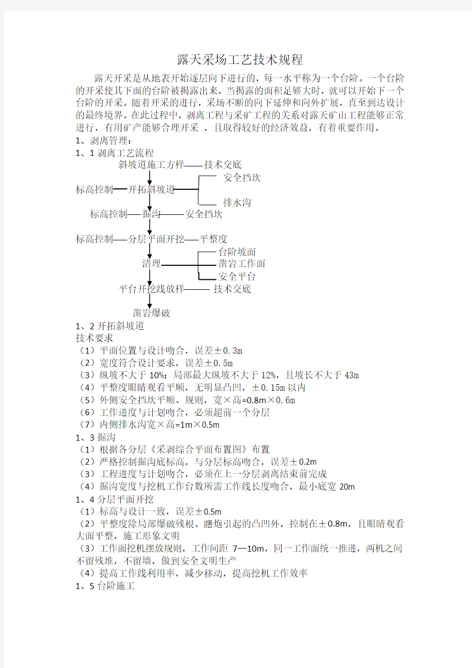 露天矿山工艺规范