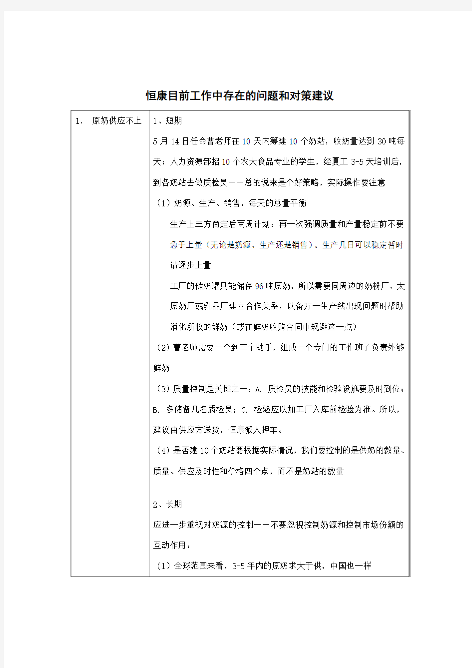 目前工作中存在的问题和对策建议