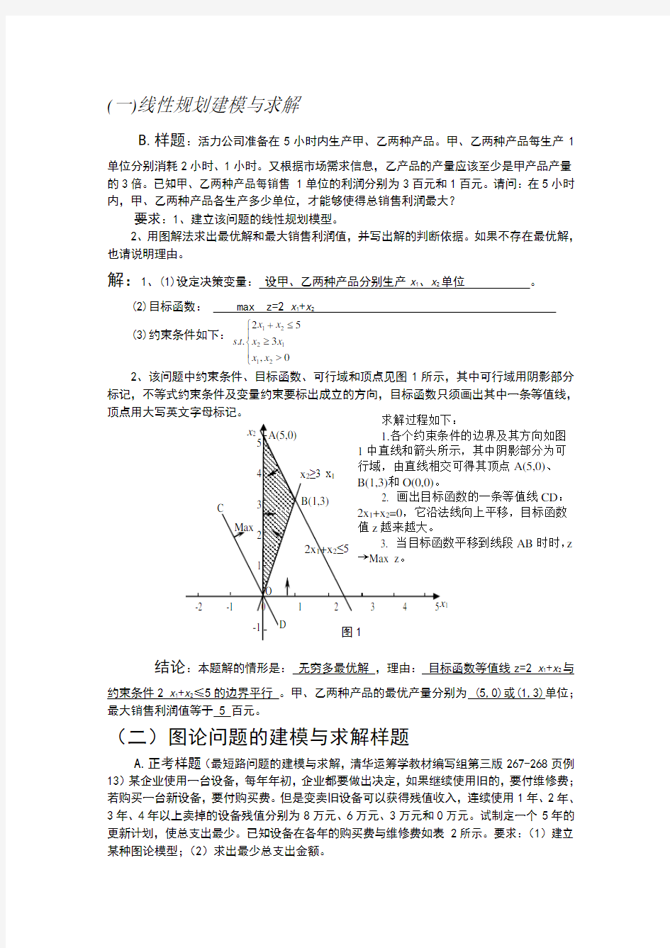 运筹学例题解析