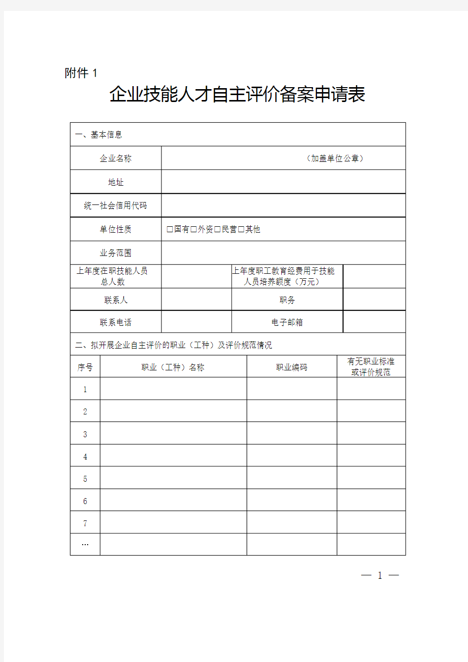 企业技能人才自主评价工作方案