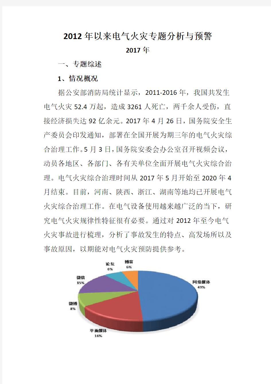 2012-2017电气火灾专题分析与预警