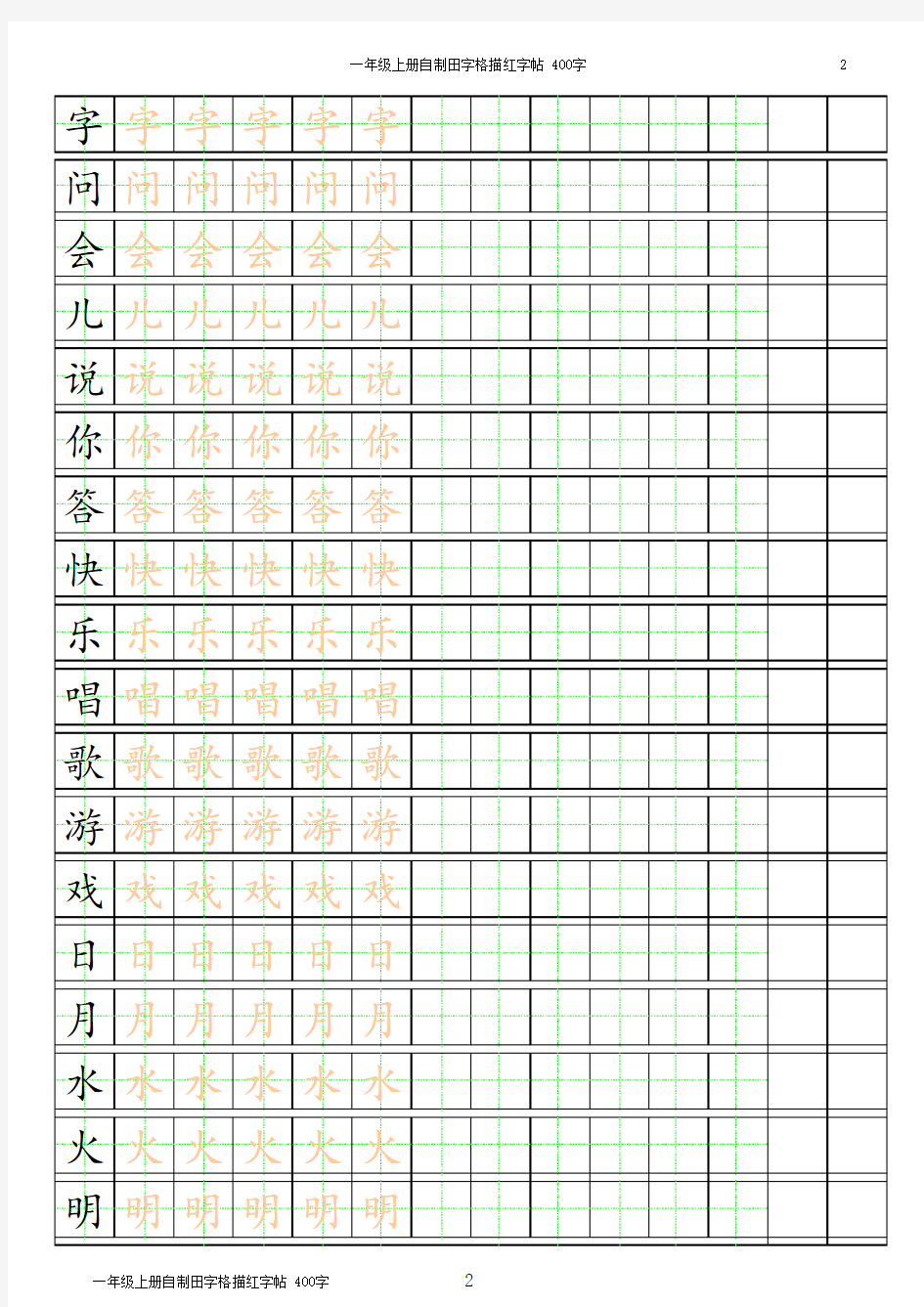 最实用：自制小学生练字字帖 描红田字格和拼音模板(生字可更换)