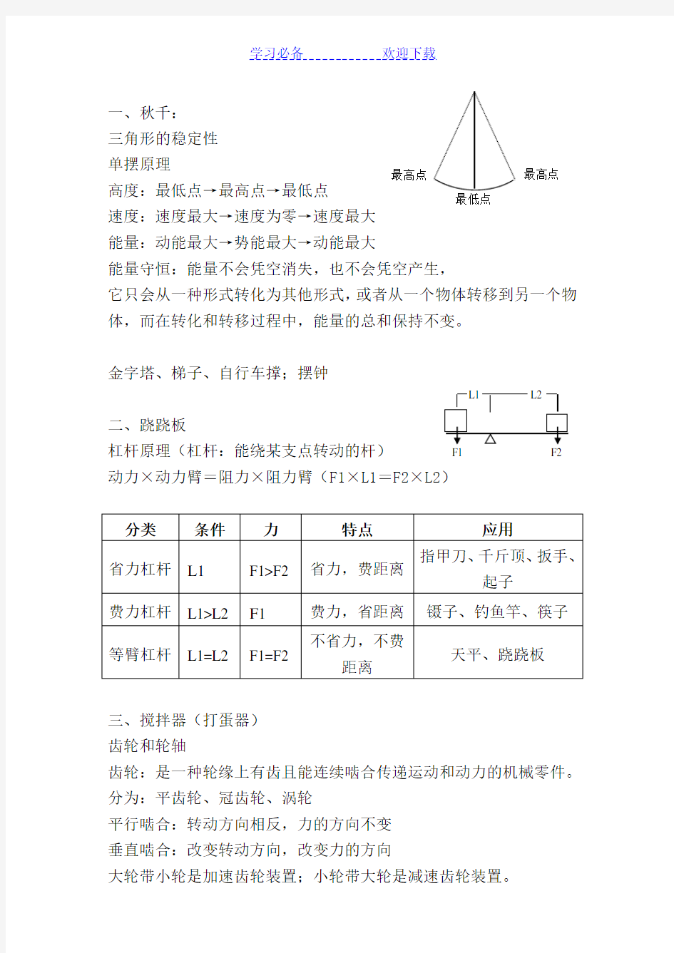 机器人等级考试一级知识总结