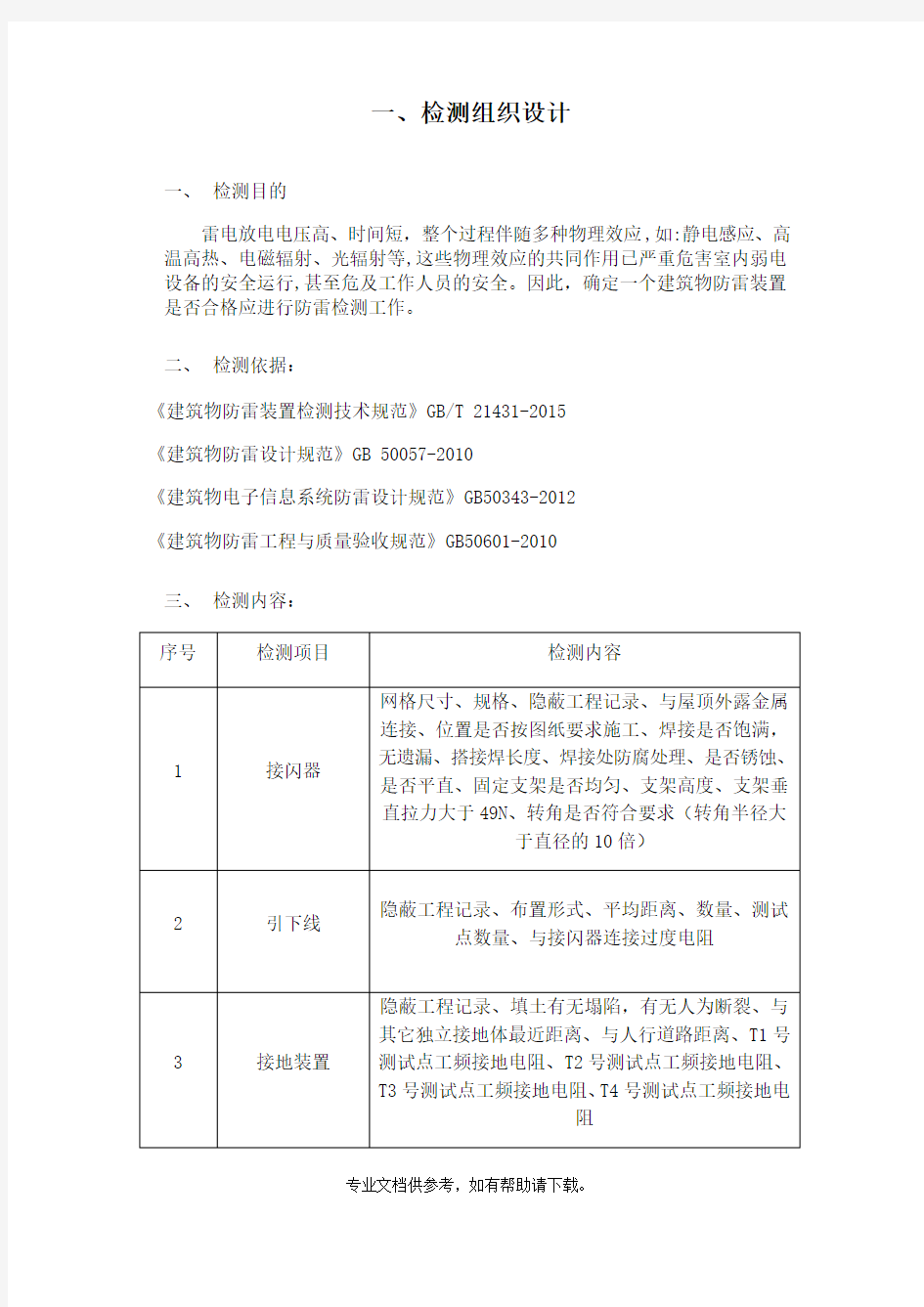 防雷检测防雷检测技术方案