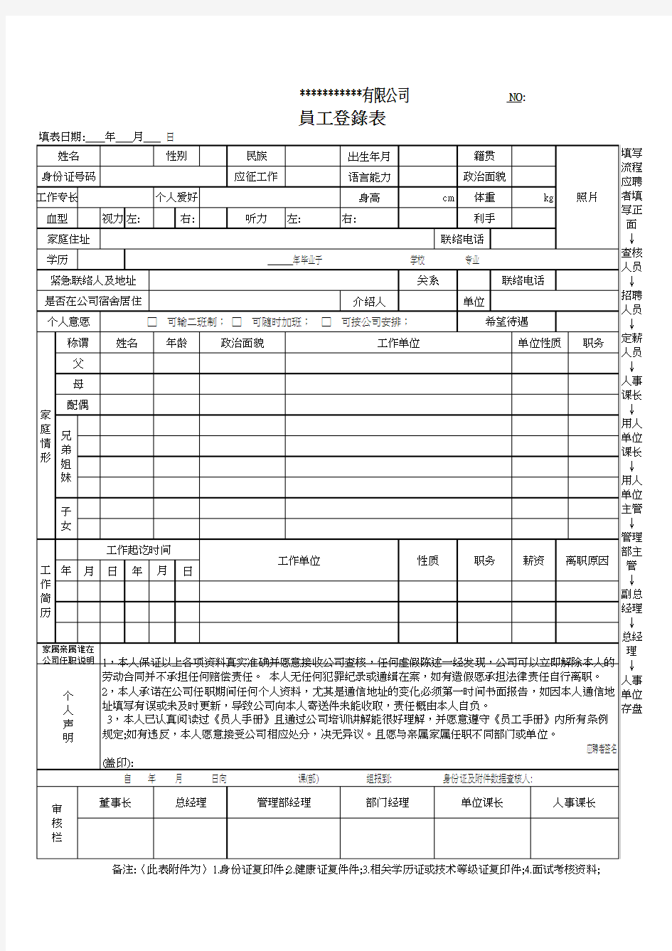 人事资料卡