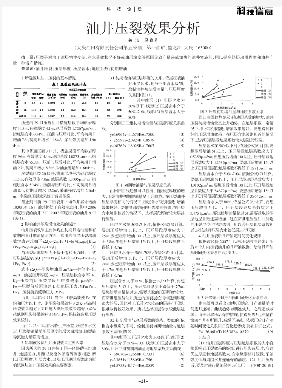 油井压裂效果分析