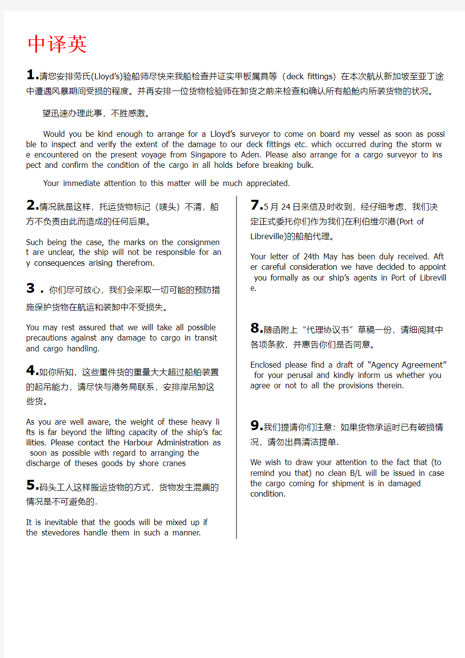 上海海事大学英语函电(完整版+打印省纸版 笑CRY)