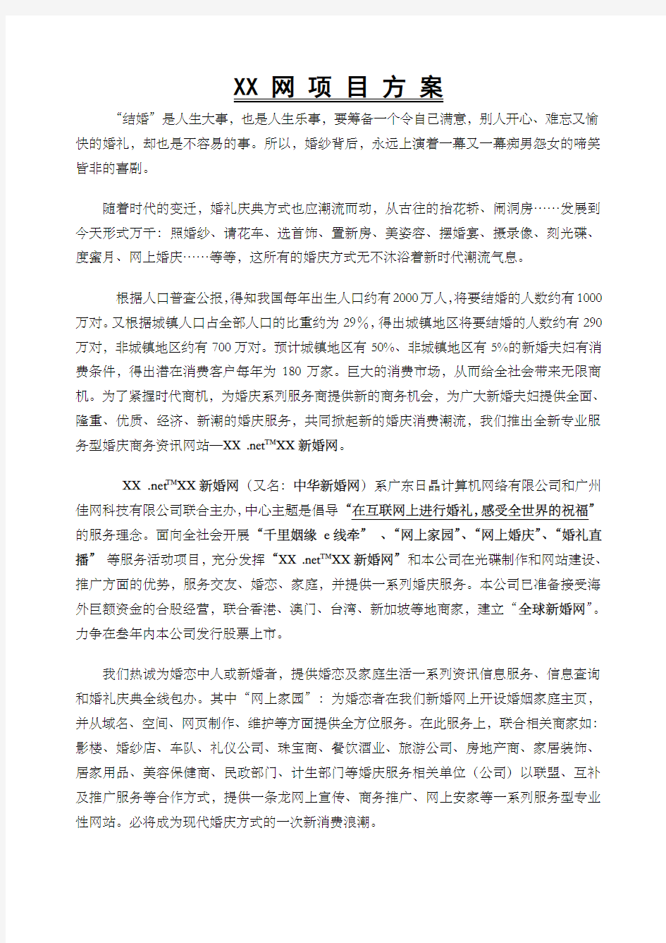 网站项目方案