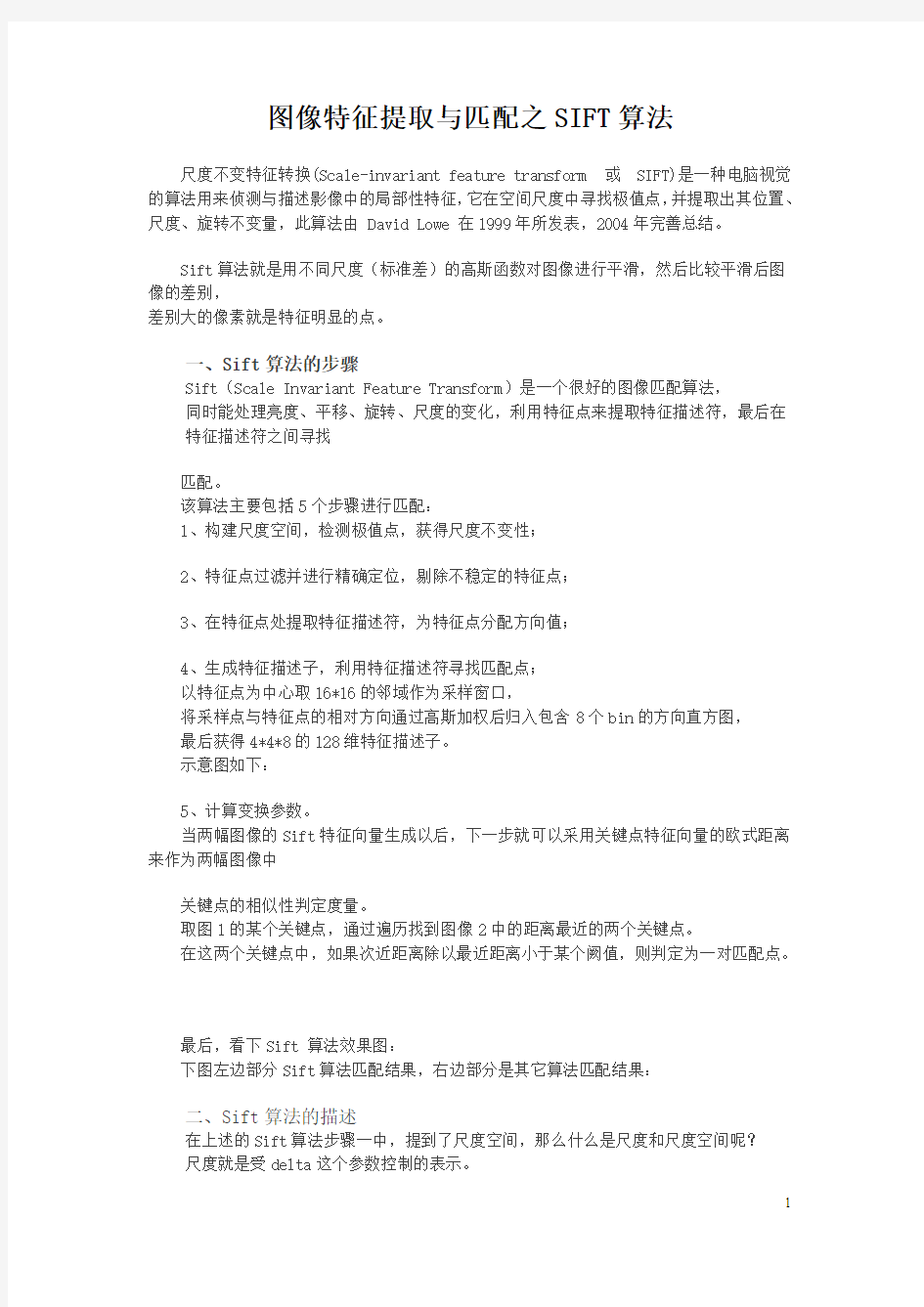 图像特征提取与匹配之SIFT算法