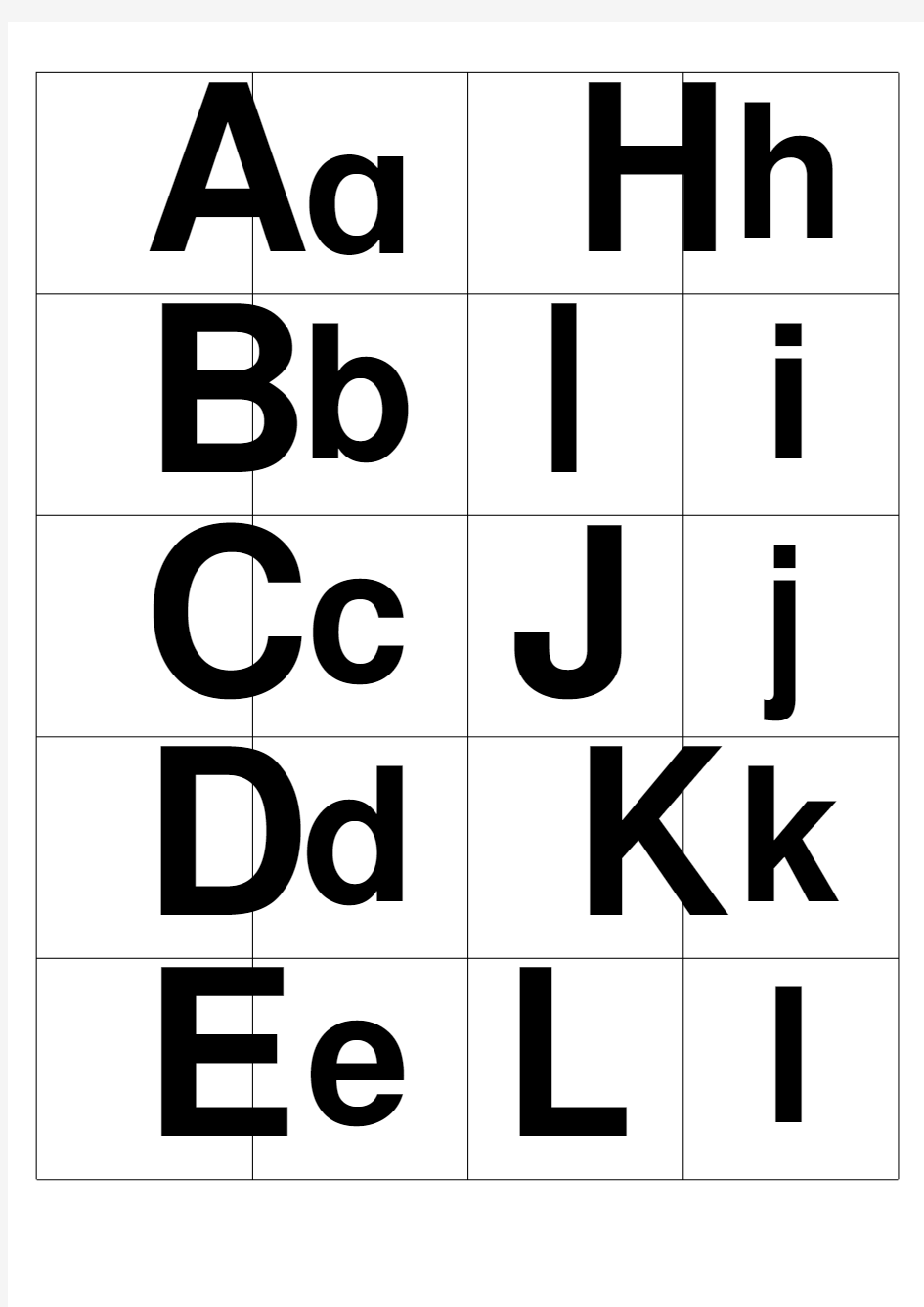 26个字母卡片大小写A4打印_精华版