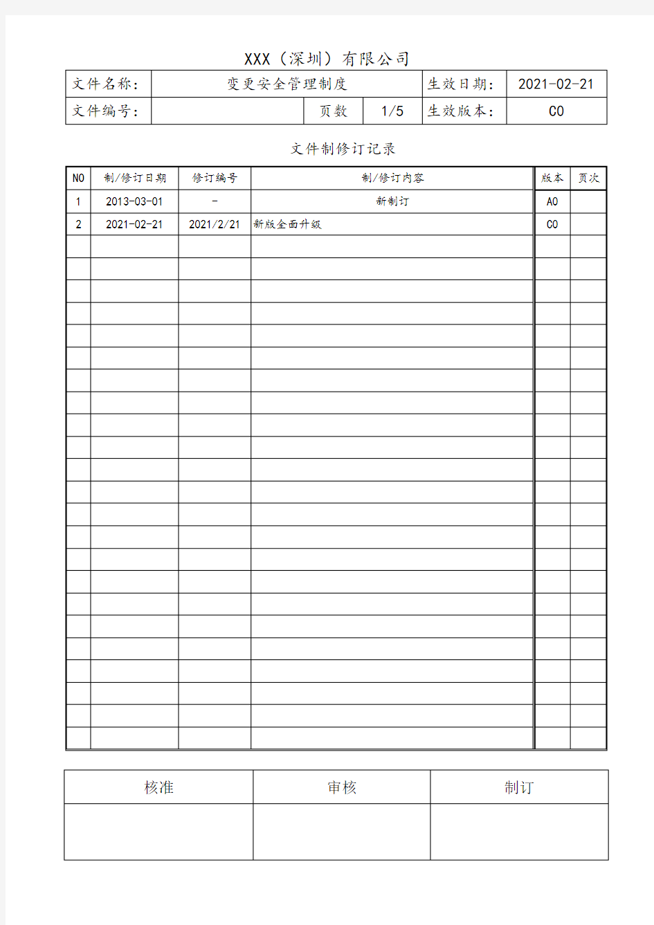 变更安全管理制度