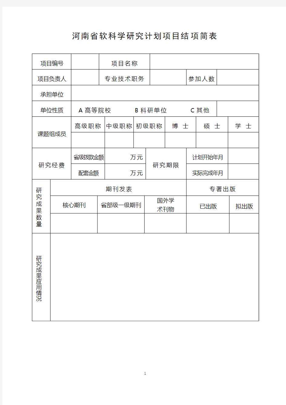 “河南省软科学研究计划项目结项报告”模版