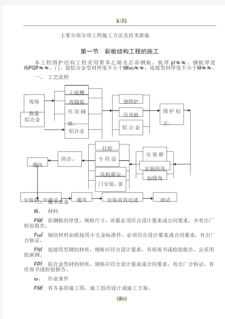 彩钢板施工方案85559