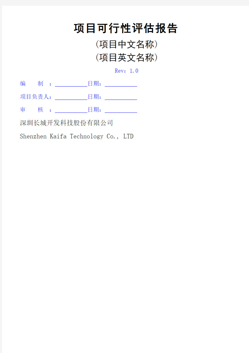 项目可行性评估报告 