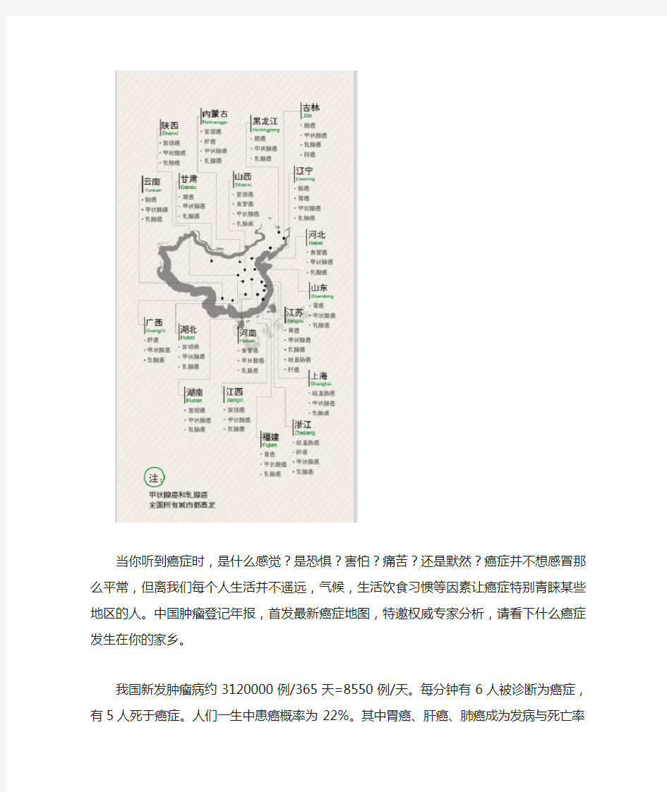 新版——中国癌症地图